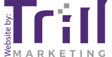 The logo for trail marketing is purple and white.