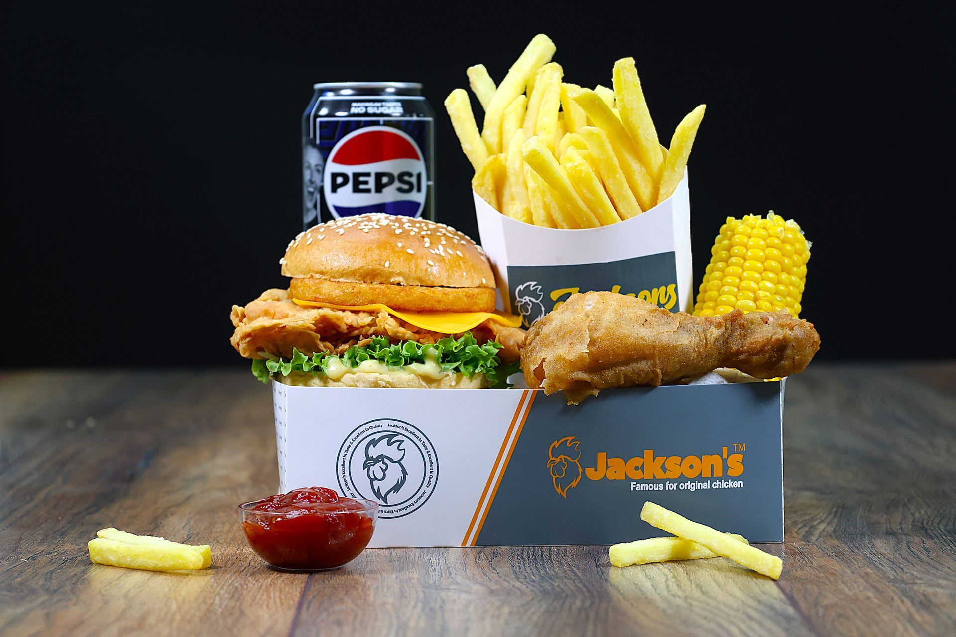 SPICY MIGHTY BOX MEAL WITH 1PC Chicken