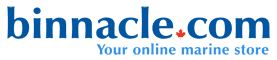 A logo for binnacle.com your online marine store