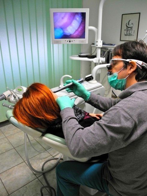 seduta per la pulizia dentale