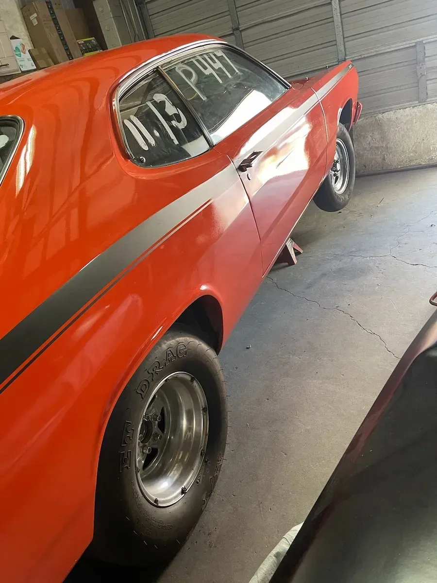 Red car owned by Fast Trak plumbing owner