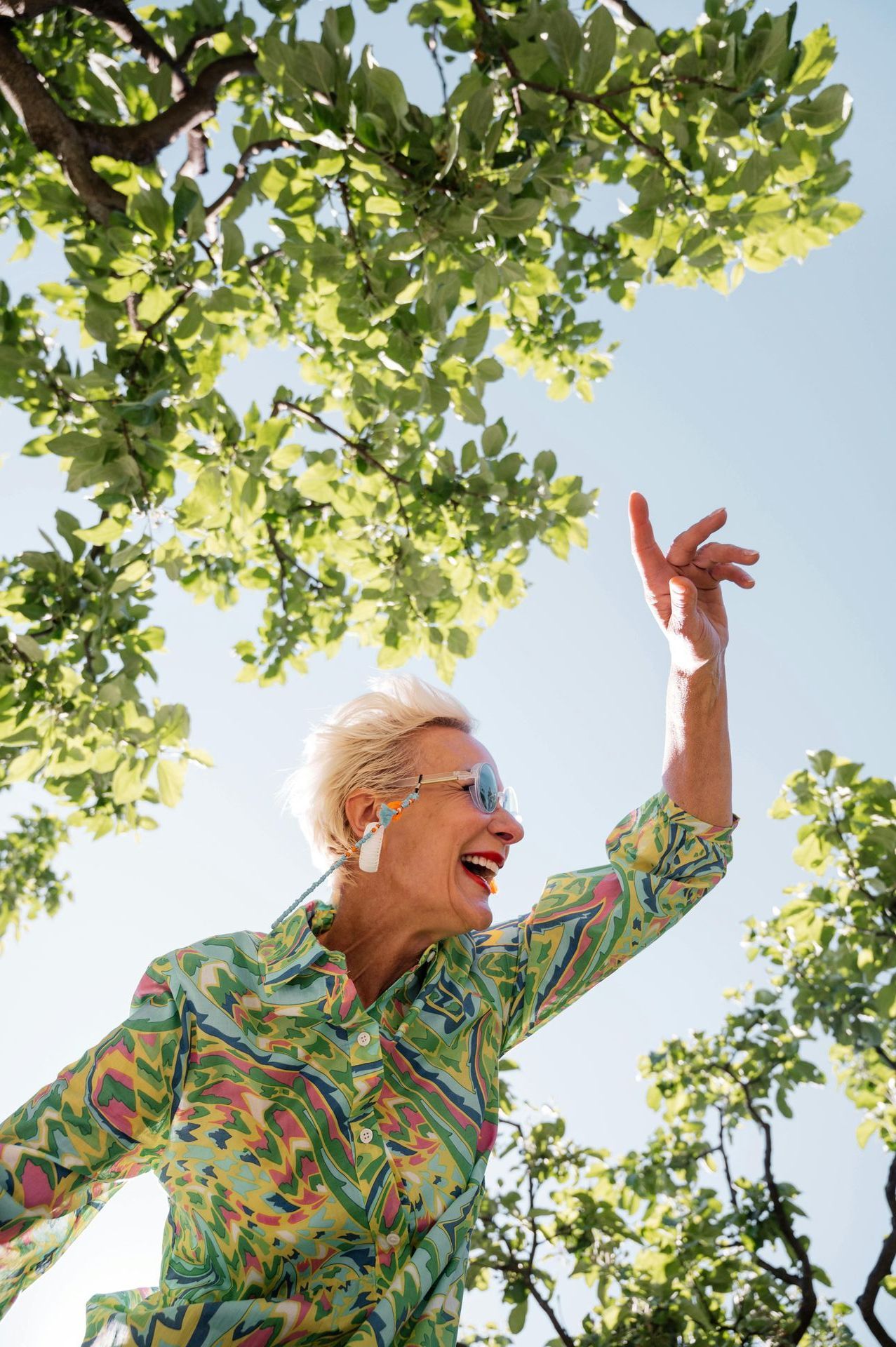 Retired woman in the park