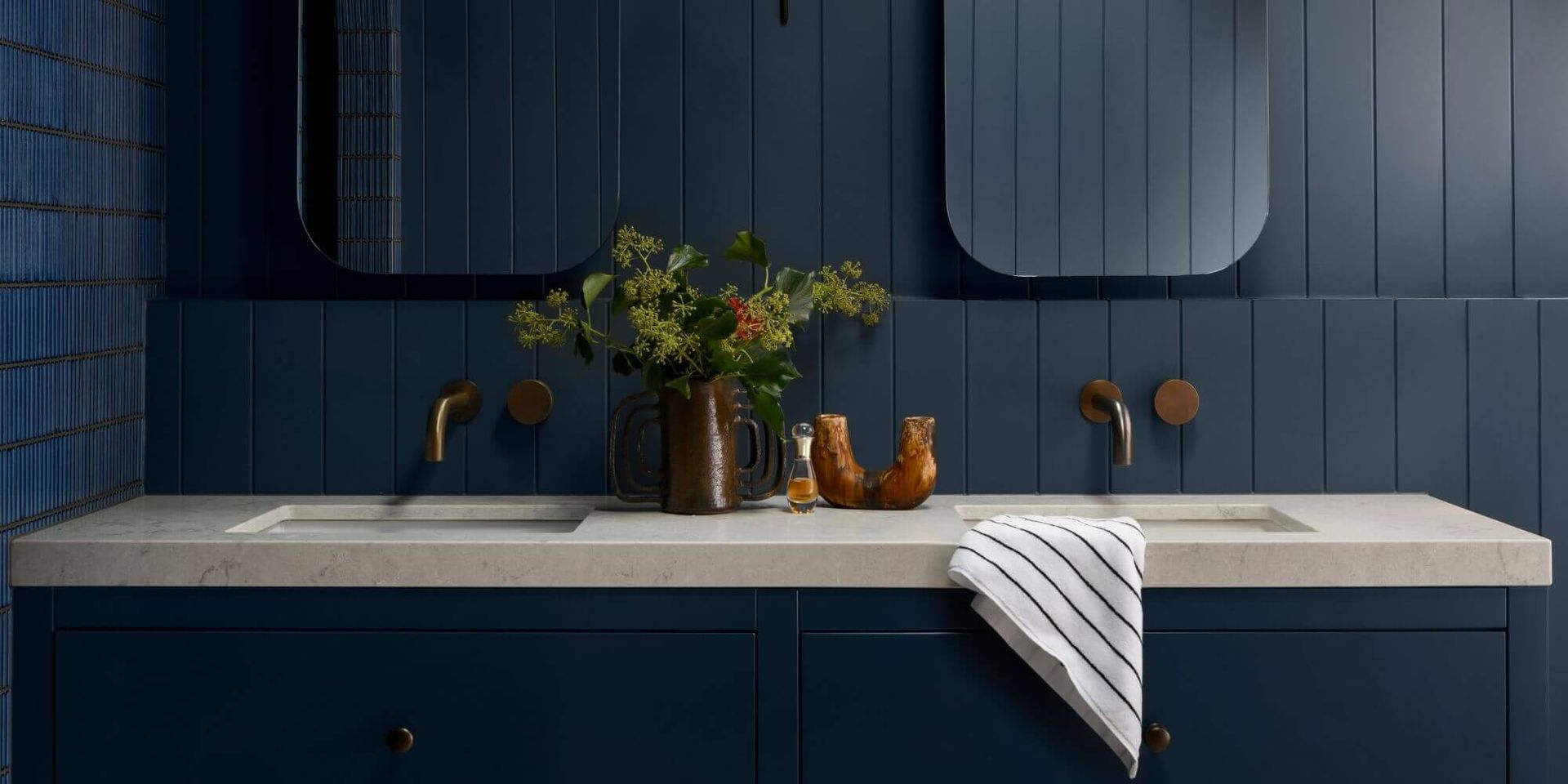 Blue Wall Lining in Bathroom — Bootle Timber QLD Pty Ltd in Garbutt, QLD