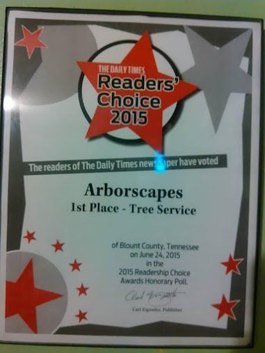 Arborscapes Tree Service Award