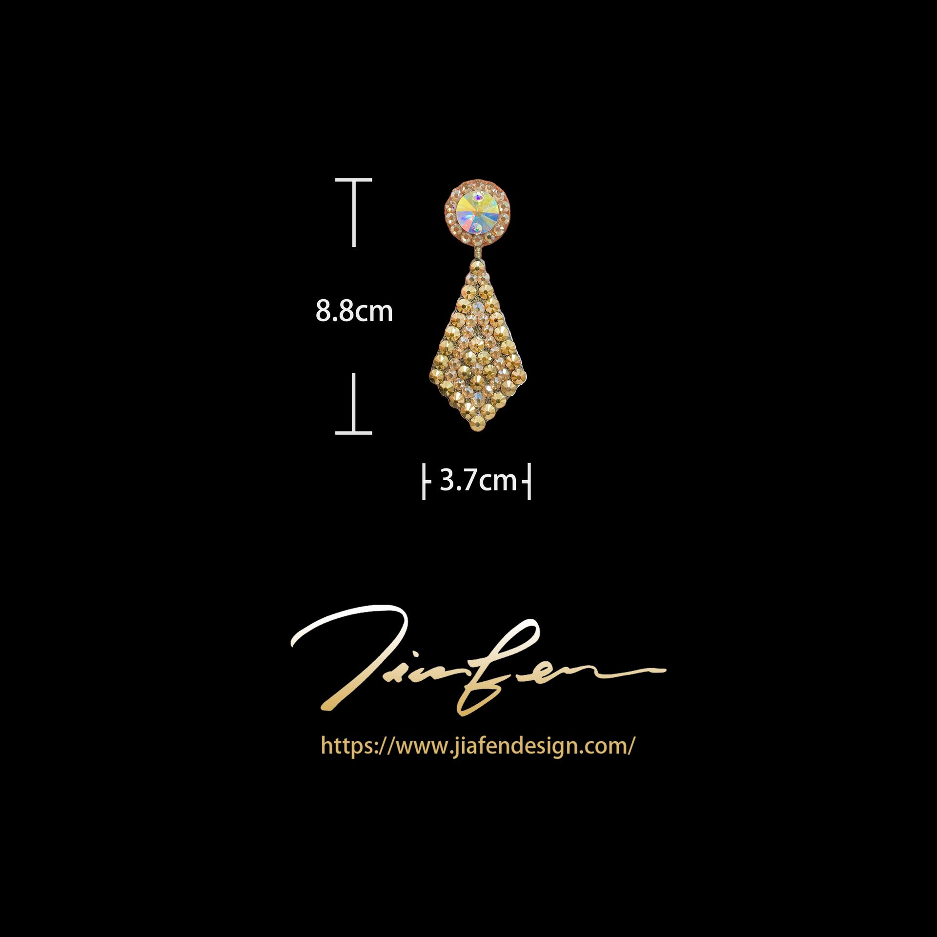 施華洛世奇水鑽耳環E25018-ABSL/BK,GD,GR,PK,BL