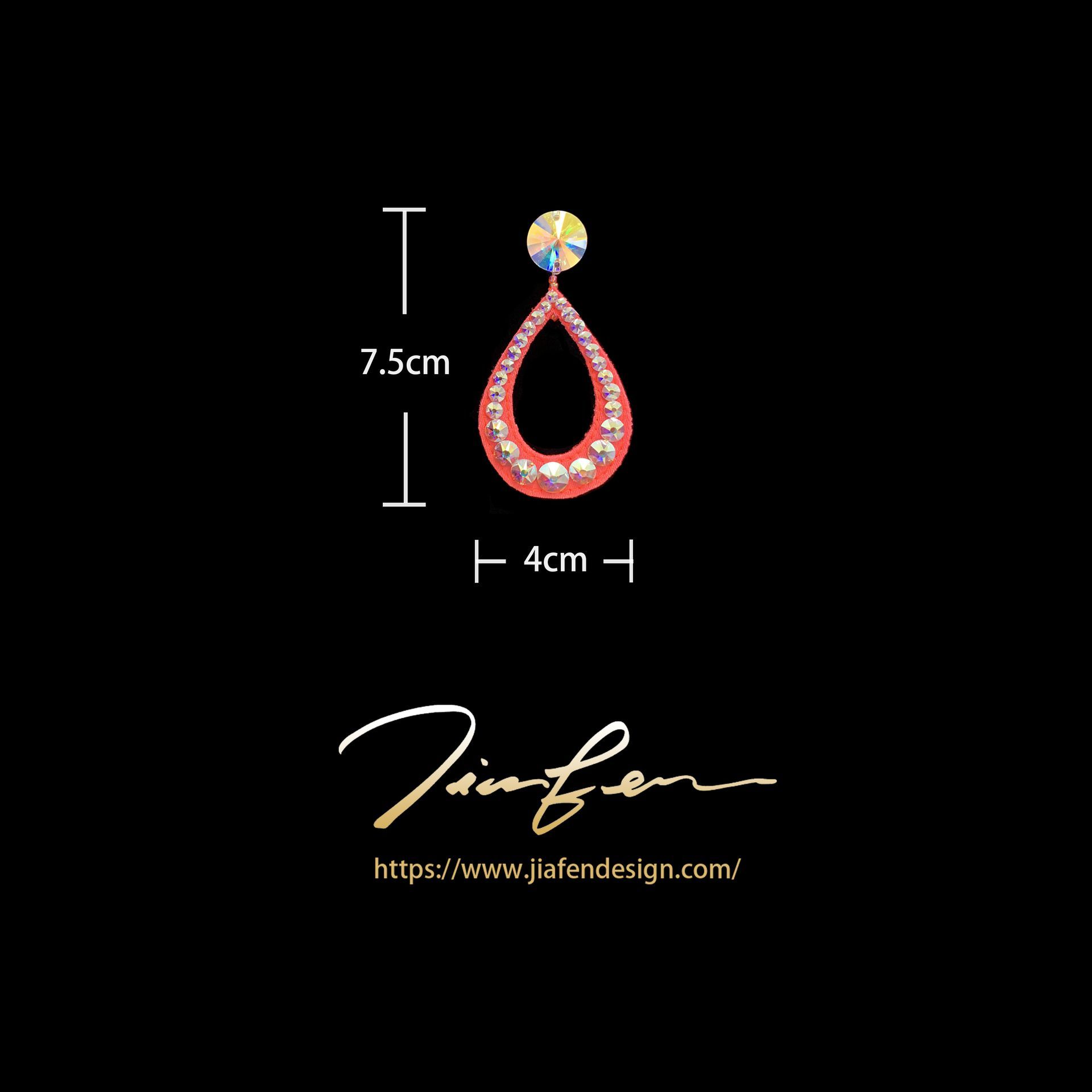 施華洛世奇水鑽耳環E25019-ABOR/BL,PK