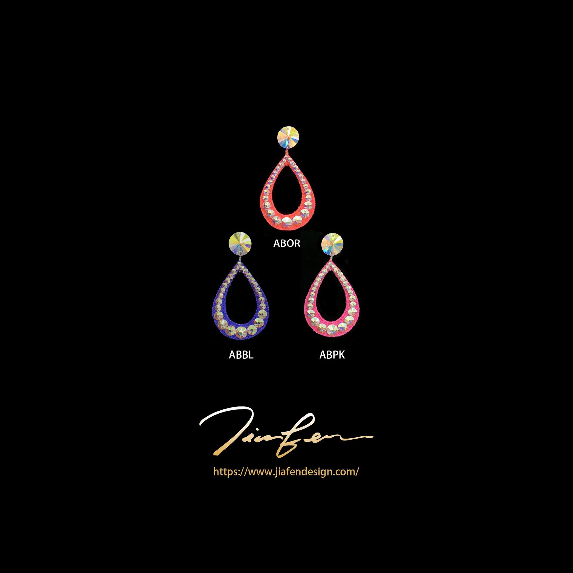 施華洛世奇水鑽耳環E25019-ABOR/BL,PK