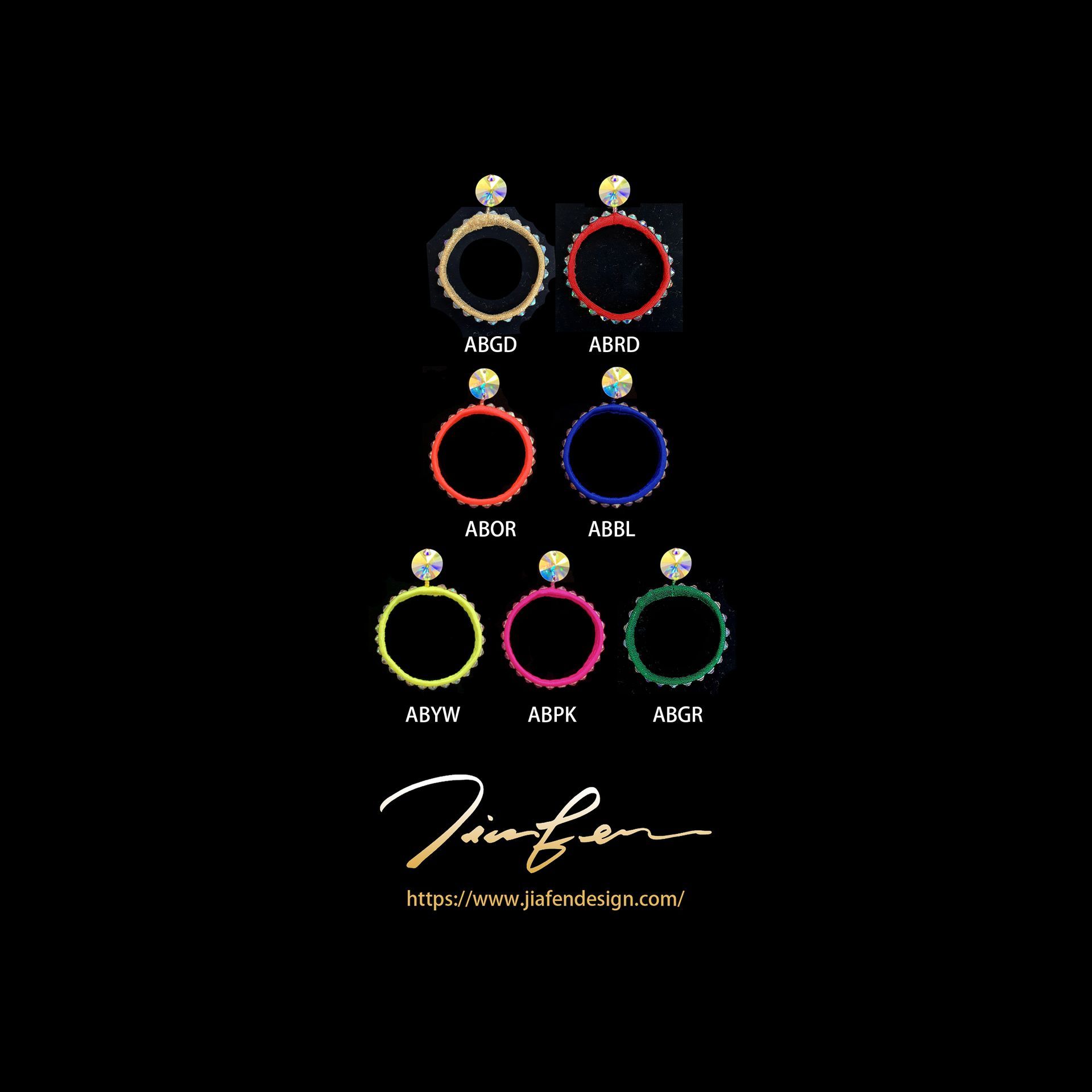 施華洛世奇水鑽耳環E25020-ABGD/RD,OR,BL,YW,PK,GR