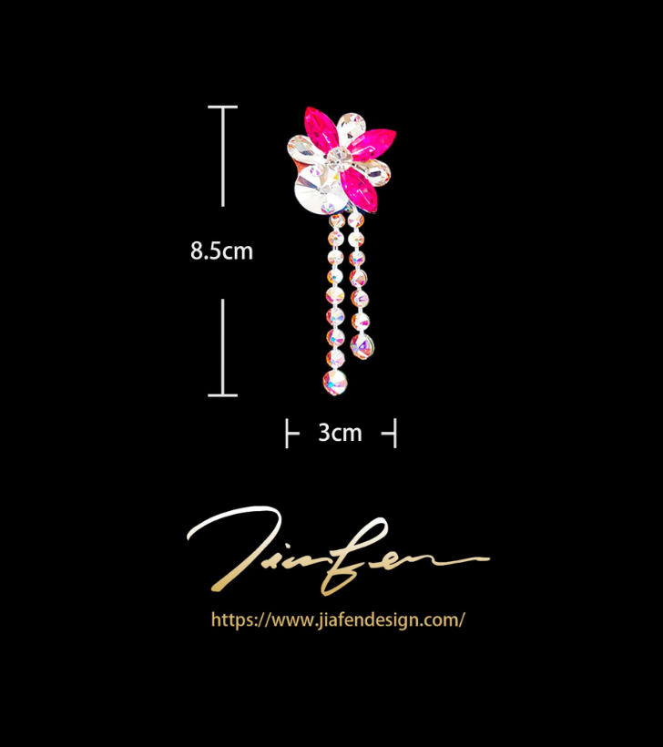 施華洛世奇水鑽耳環E25003-AB/BK,WT,YW,PK,PU,GY