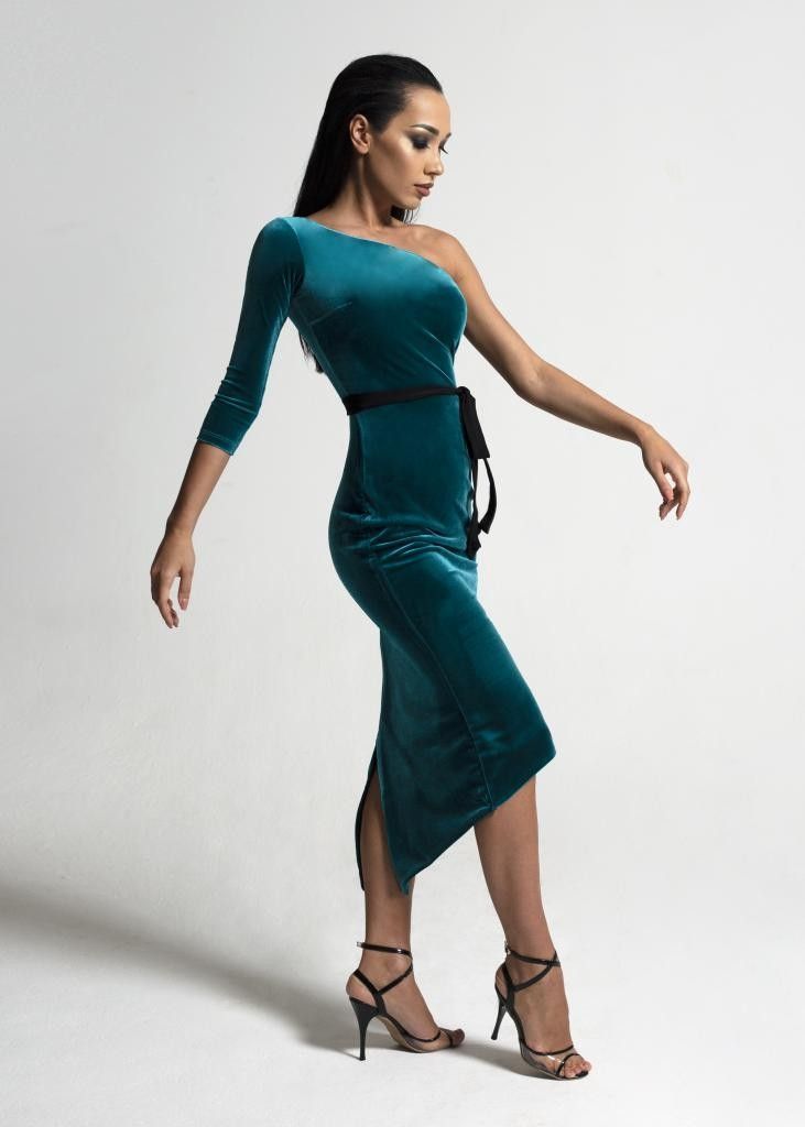 《PRIMABELLLA》斜肩絨布七分袖練習服