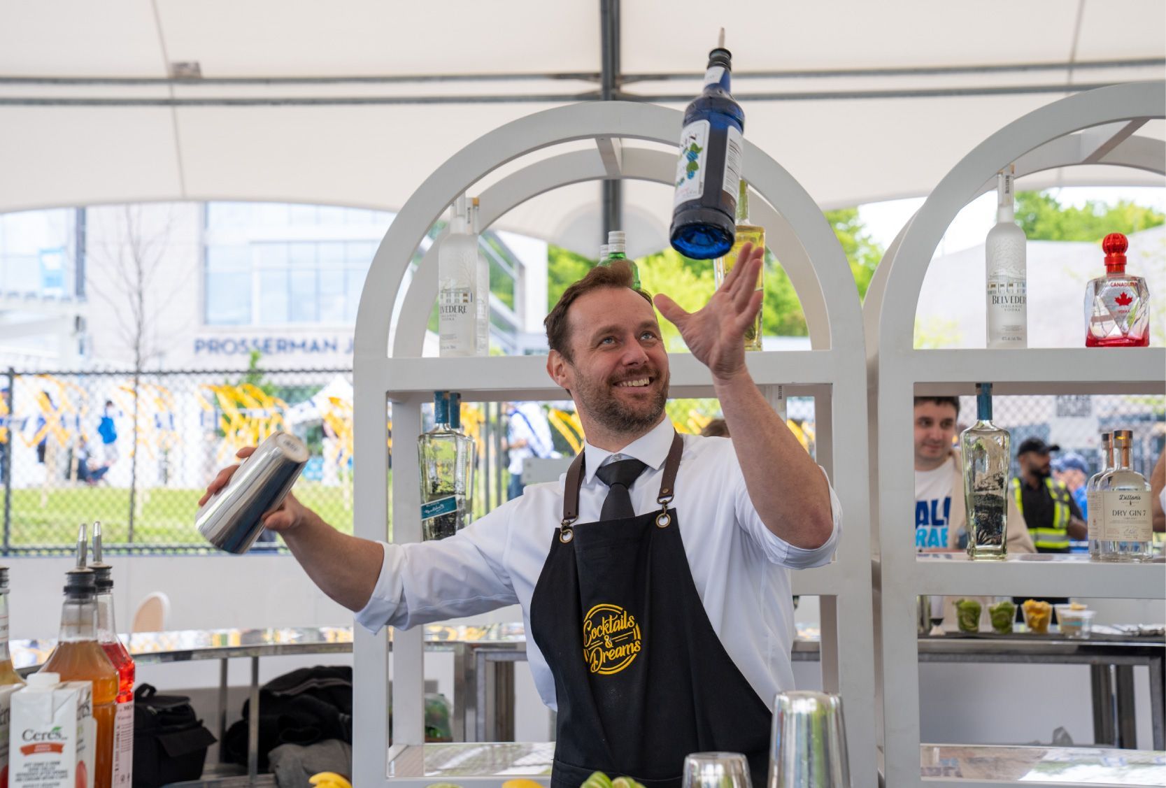 A bartender at the 19+ Social Lounge