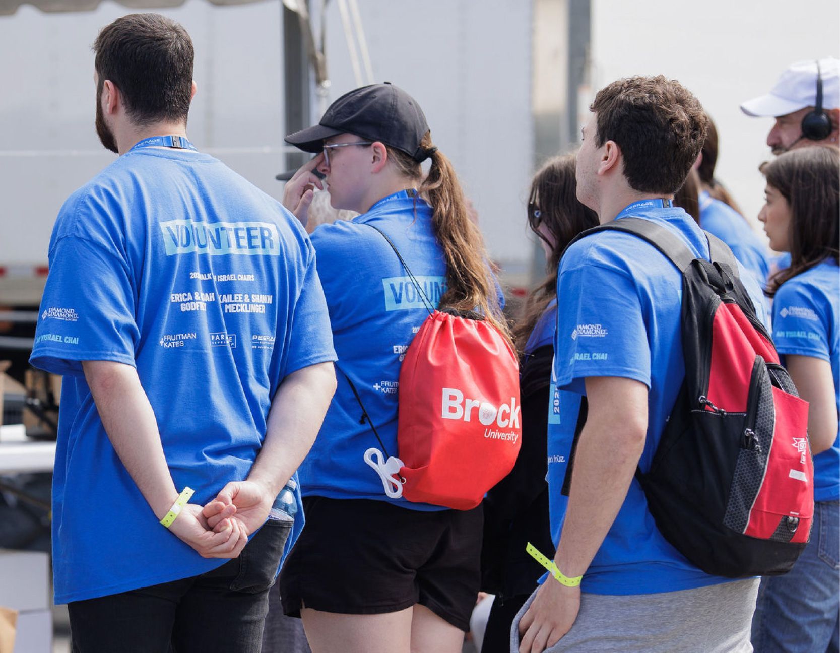 Volunteers getting briefed