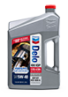 Gray Delo oil container with red cap, 5W-40, showing engine parts.