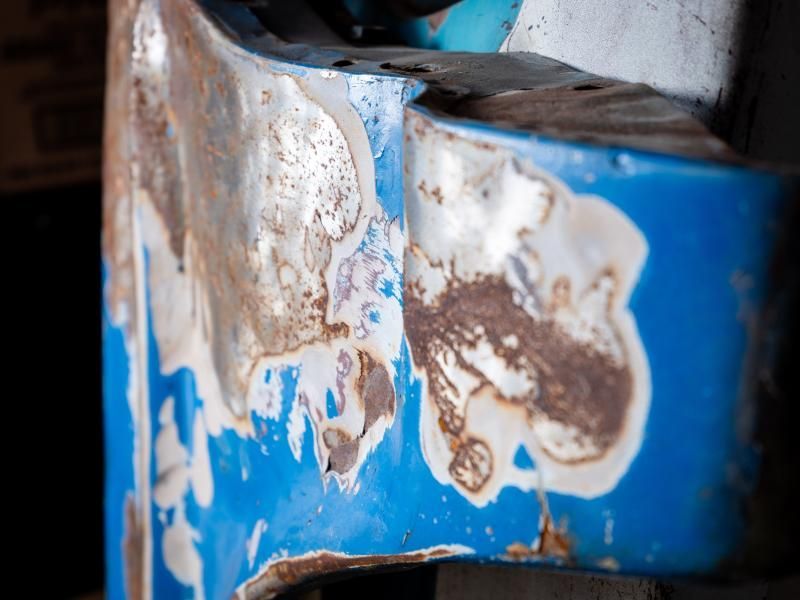 Partially sanded old fender showing early stages of repair, though Musser Automotive specializes in mechanical repairs, oil changes, and diagnostics in Bowling Green, KY, not bodywork.