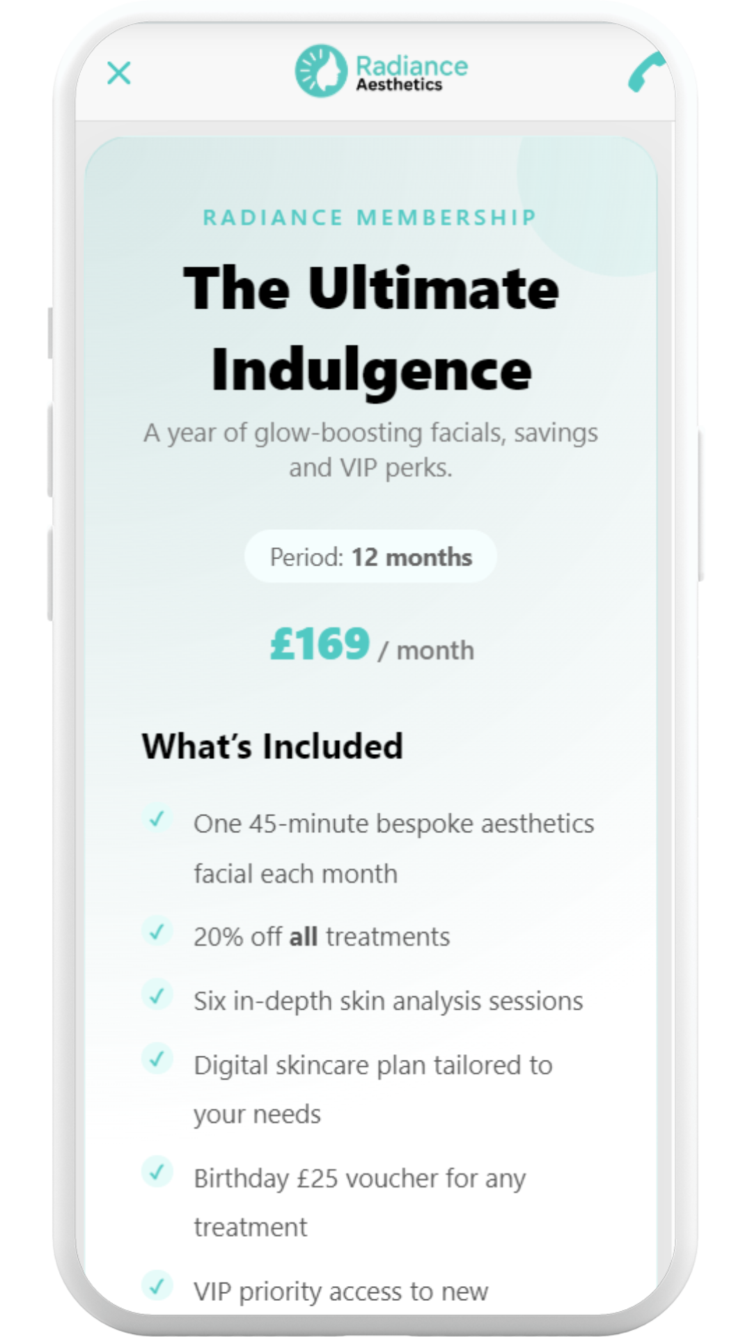 Mobile screen displaying a 