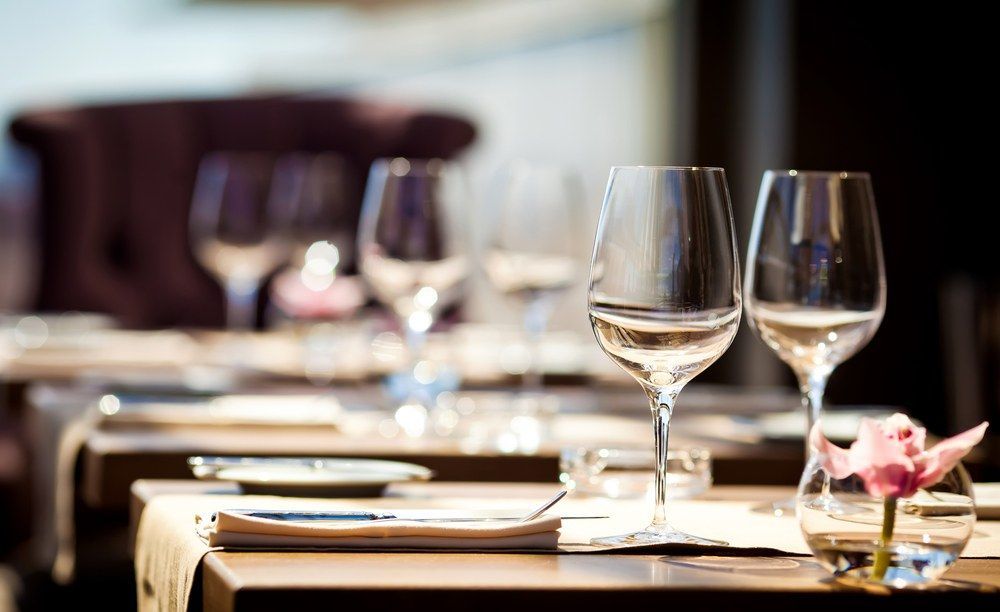 Two Wine Glasses Are Sitting on a Table in a Restaurant ā Kowin Restaurant in Old Bar, NSW