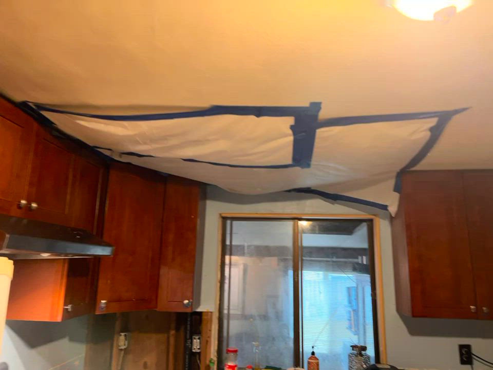 A kitchen ceiling repair