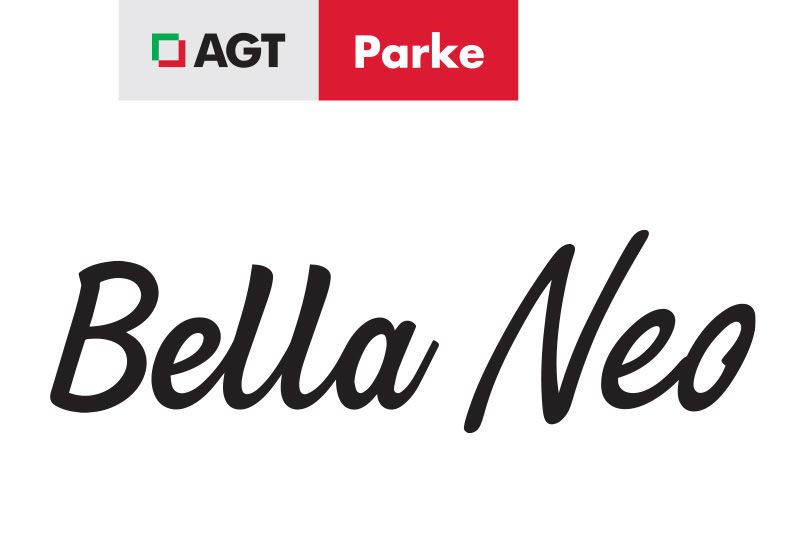 The word bella neo is on a white background