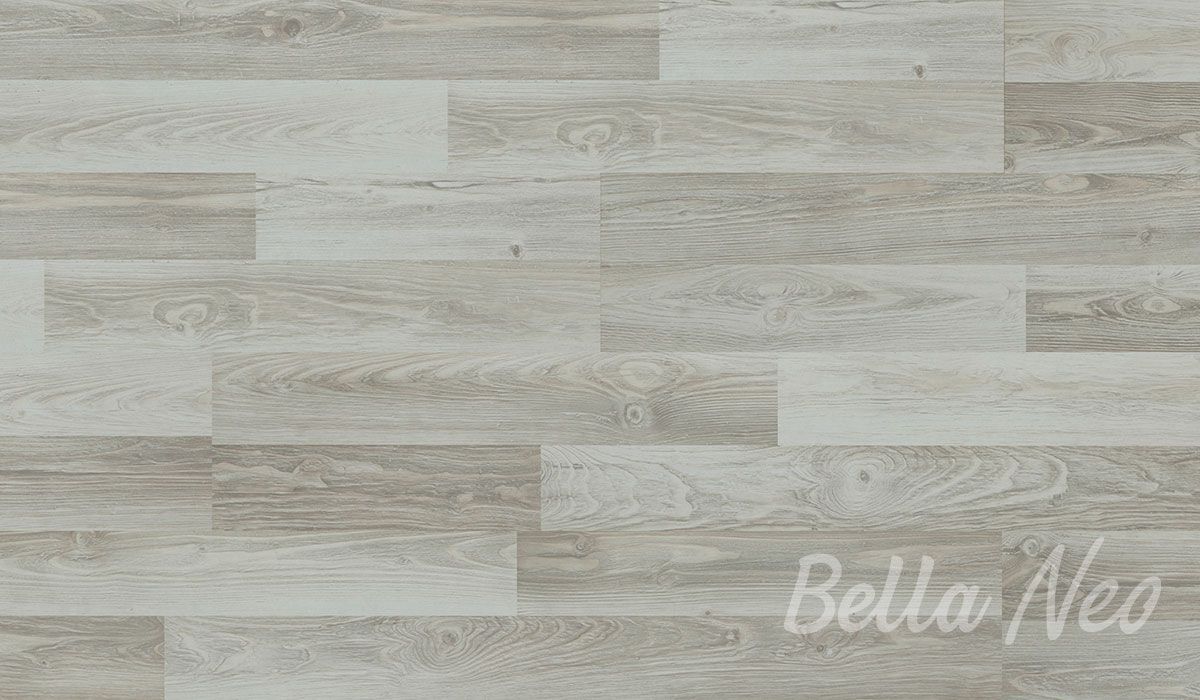 A close up of a wooden floor with the words bella neo written on the bottom.