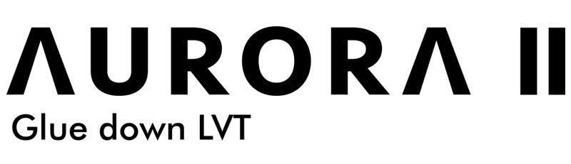 A black and white logo for aurora ii glue down lvt
