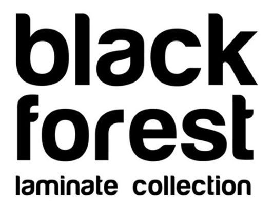 A black forest laminate collection logo on a white background