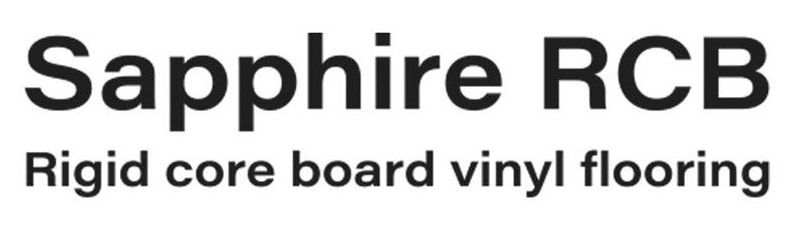 The logo for sapphire rcb rigid core board vinyl flooring
