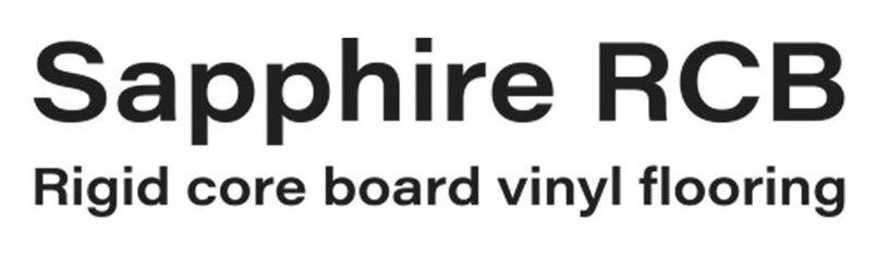 The logo for sapphire rcb rigid core board vinyl flooring