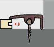 A cartoon drawing of a screw being screwed into a piece of wood.