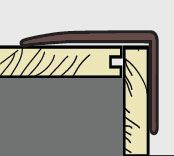 A drawing of a corner of a door with a wooden trim.