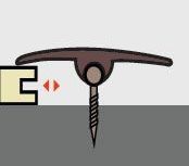 A cartoon illustration of a screw being screwed into a piece of wood.