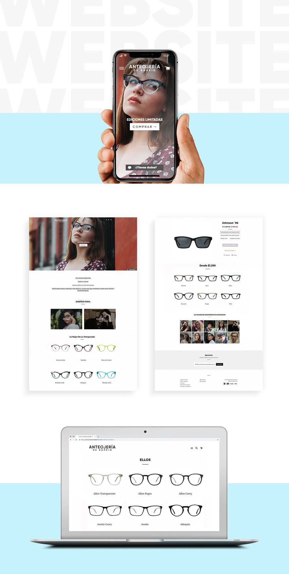 Rediseño de sitio web para empresa de lentes