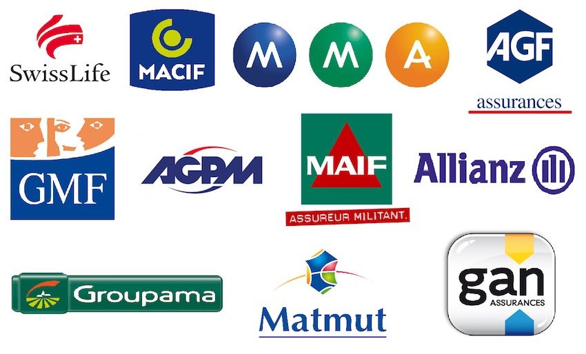 Un groupe de logos dont Allianz Groupama Matmut et AGF