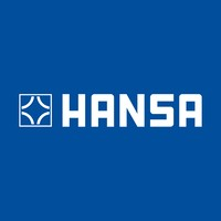 Le logo hansa est sur fond bleu.