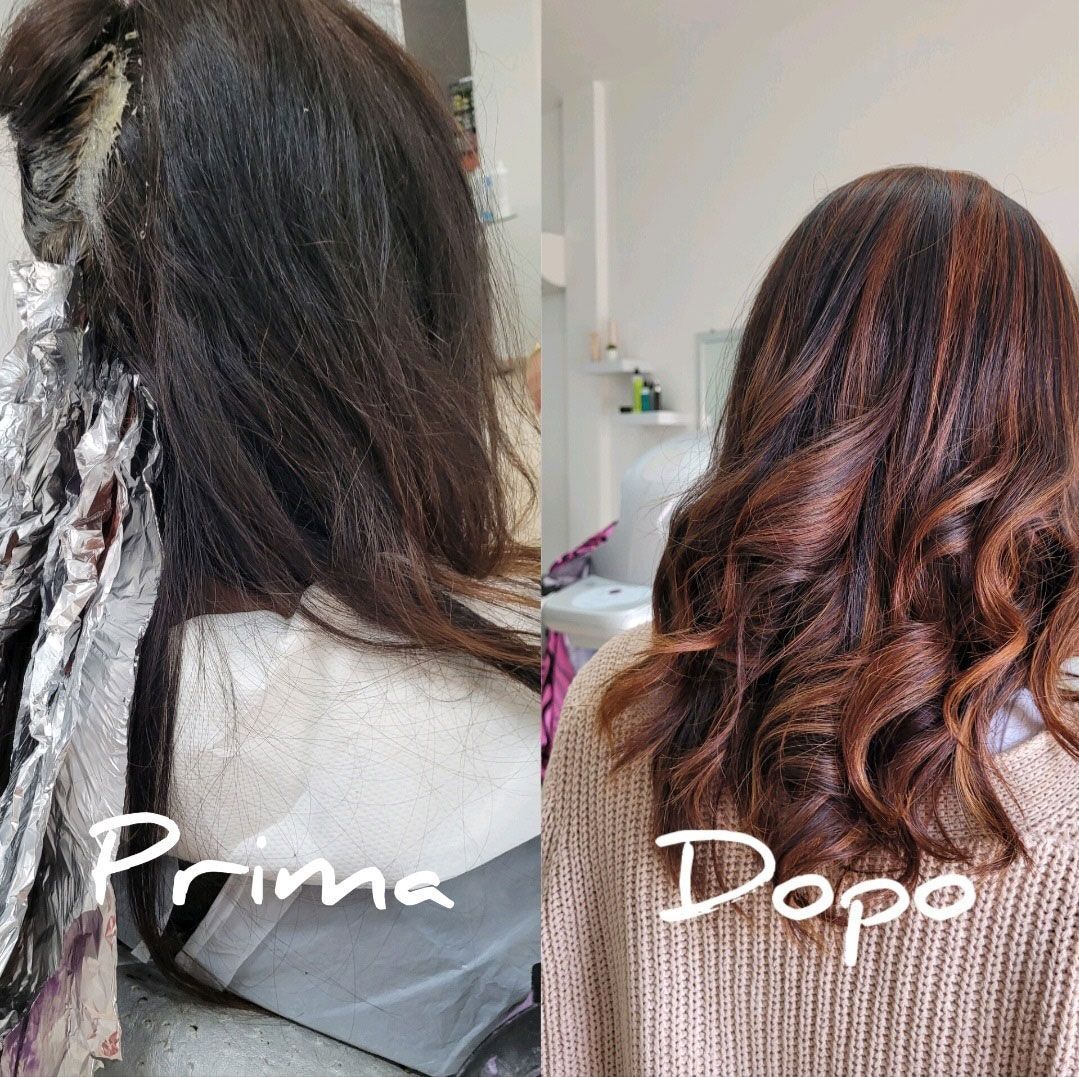prima e dopo il trattamento capelli