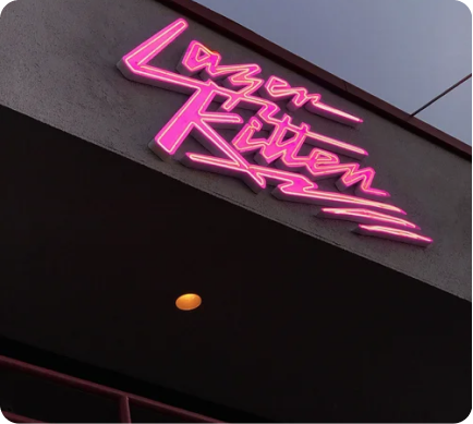 Pink neon sign for