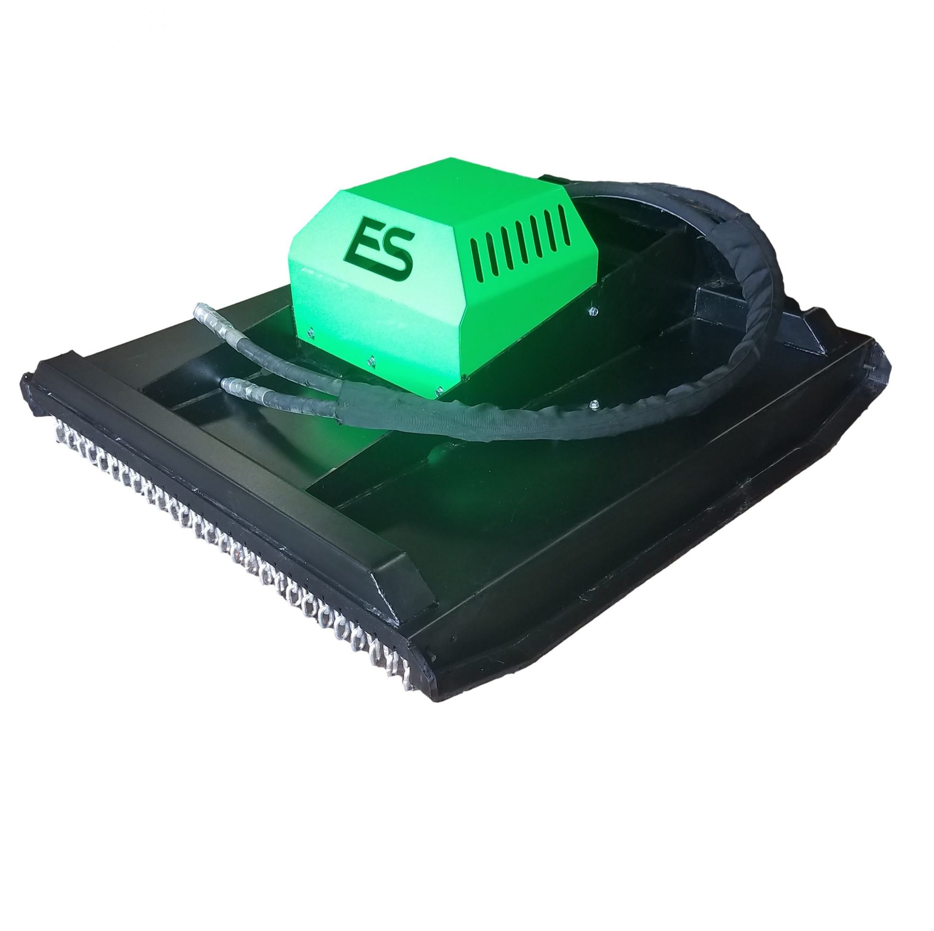 A green and black object with the word es on it