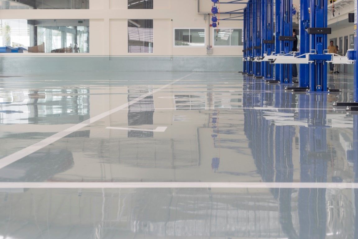 Epoxy coating applied to a concrete floor in Topeka