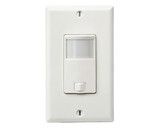 White wall switch with motion sensor.