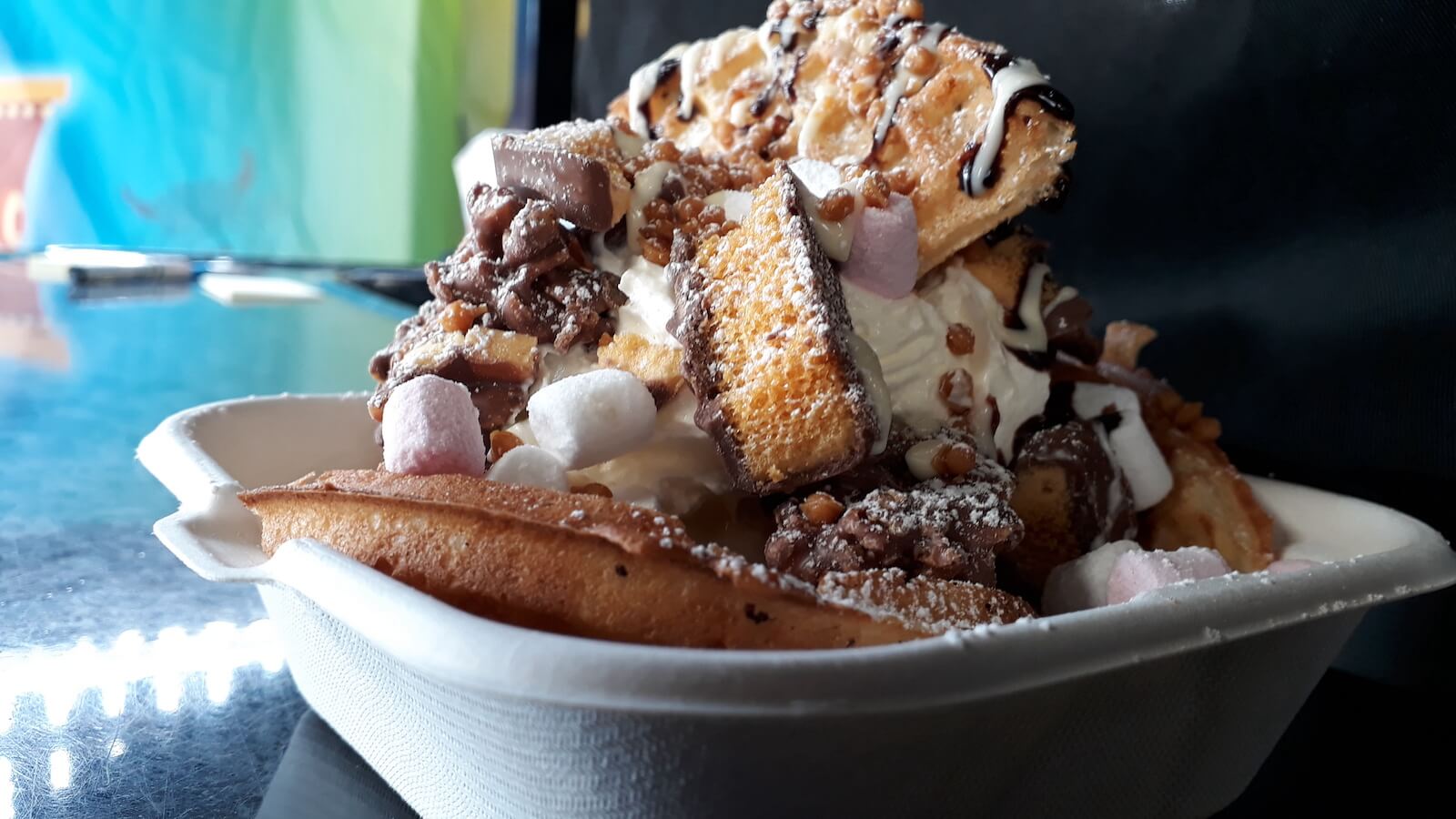 Skinny waffles delicious loaded waffles up close