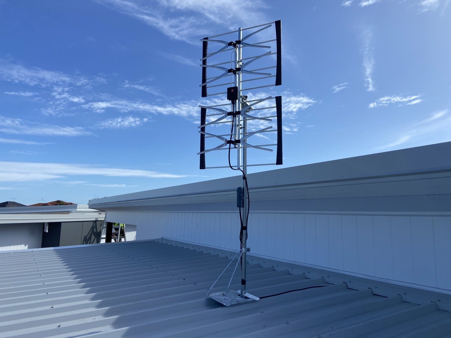 Technician Installing CCTV Camera — Antenna Installation In Clarence Valley NSW