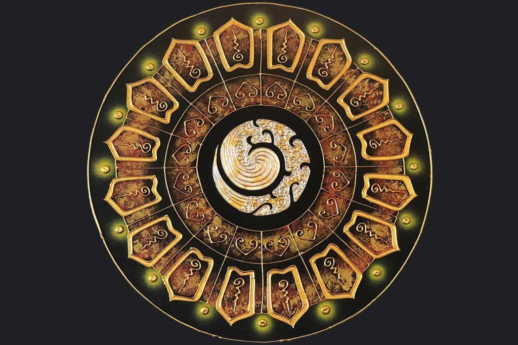 A circular pattern with a swirl in the middle