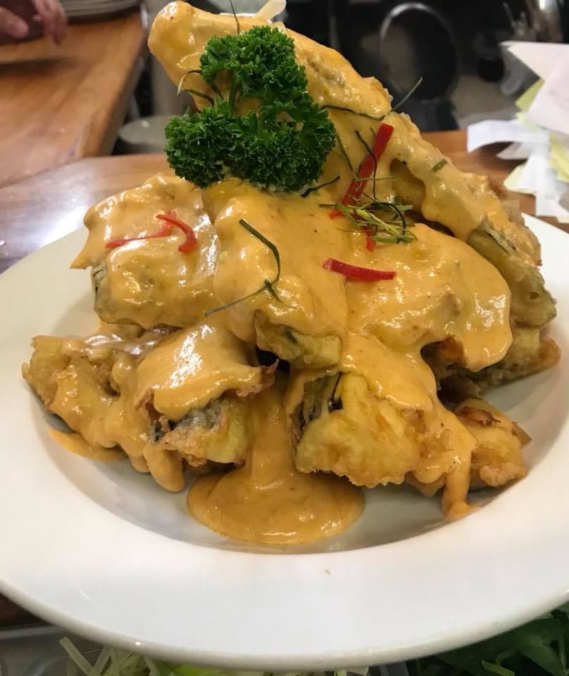 A close up of a plate of food on a table