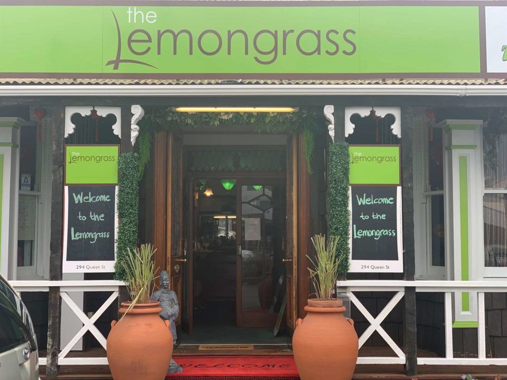 The front of a restaurant called the lemongrass