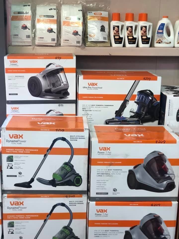 Vacuum Cleaners in Boxes on a Store Shelf — Enterprise Electrics NT Pty Ltd in Tennant Creek, NT
