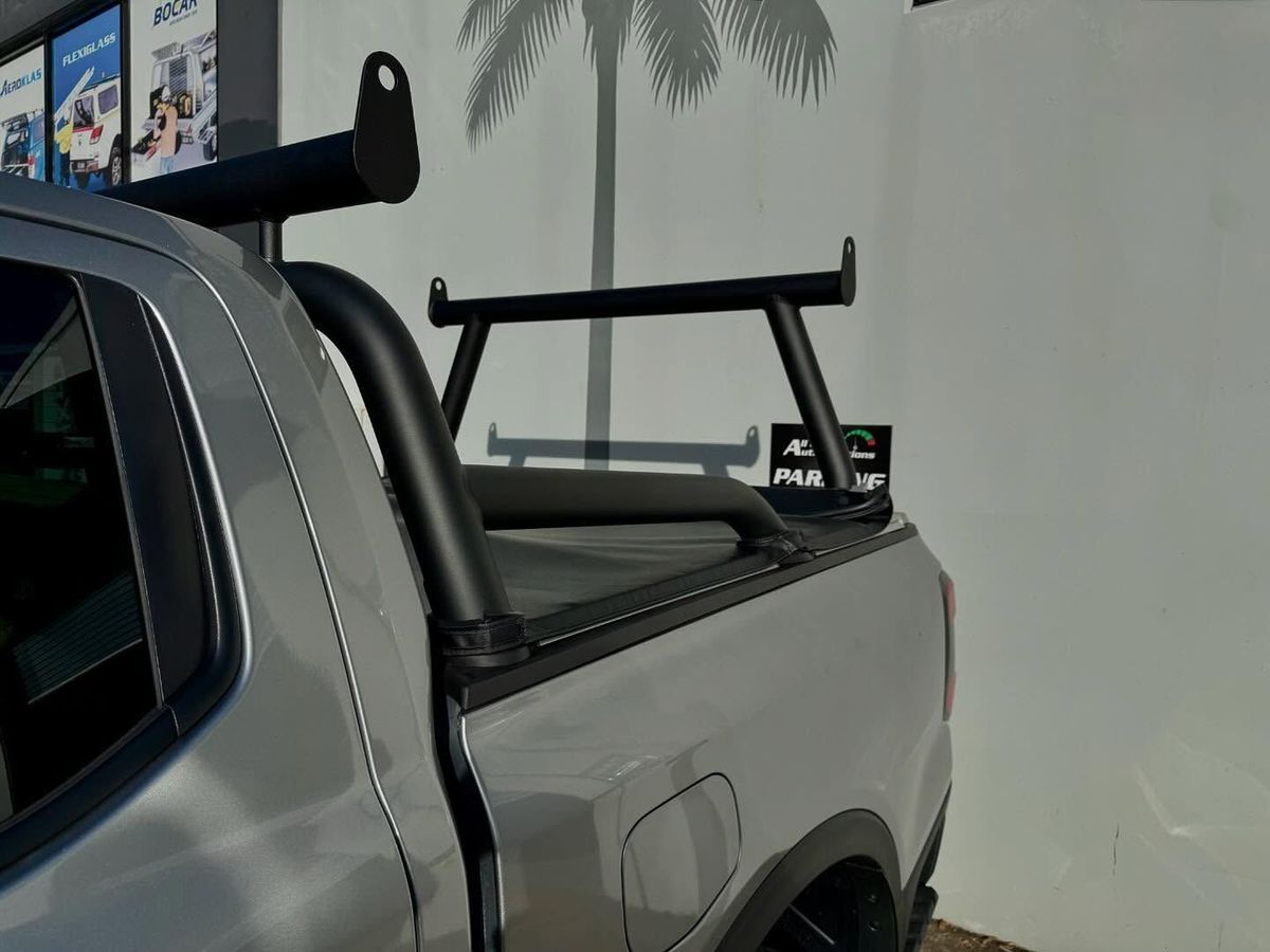 Gray Pickup Truck With Black Roll Bar and Rack Parked Outside — All Coast Auto Solutions in Noosaville, QLD
