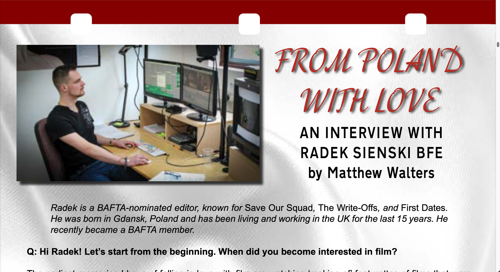 Radek Sienski article