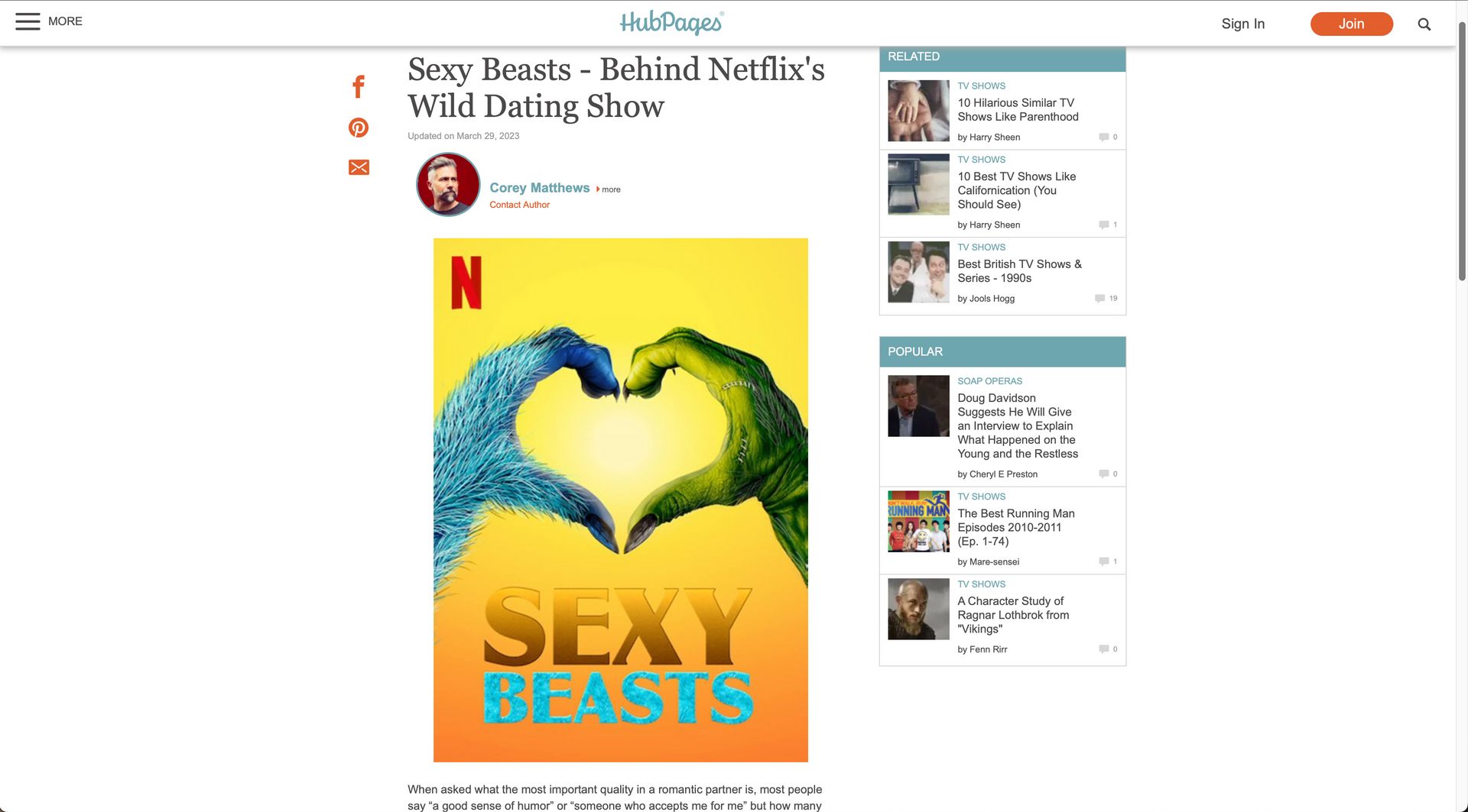 Sexy Beasts - Radek Sienski article