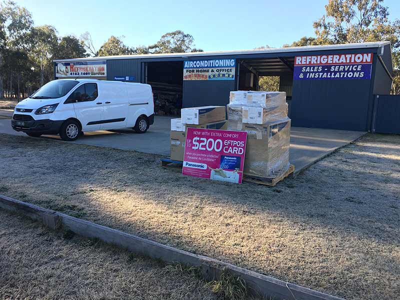 Service Van and Boxes in Front of a Warehouse - Refrigeration Service in South Burnett, QLD