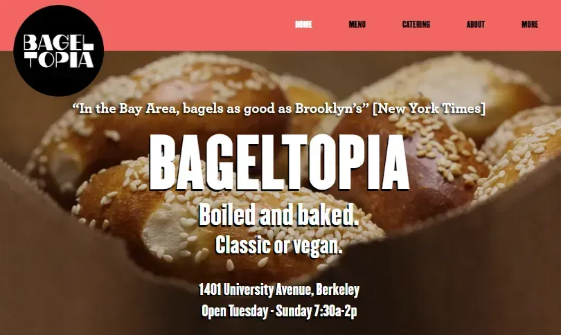 Bageltopia home page
