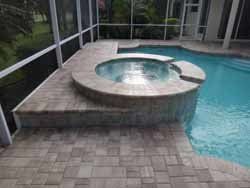 Swimming Pool with A Small Round Pool — Sarasota, FL — Custom Pavers of Southwest Florida